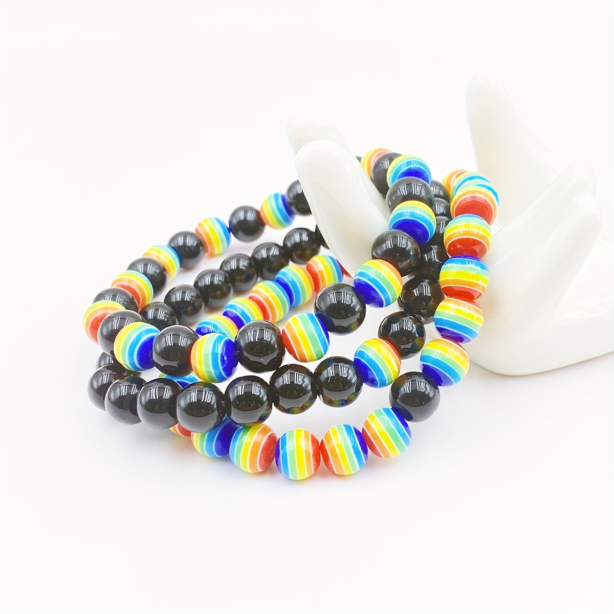Rainbow Beads Fashionable Bracelets Pride Month Couple Bracelets